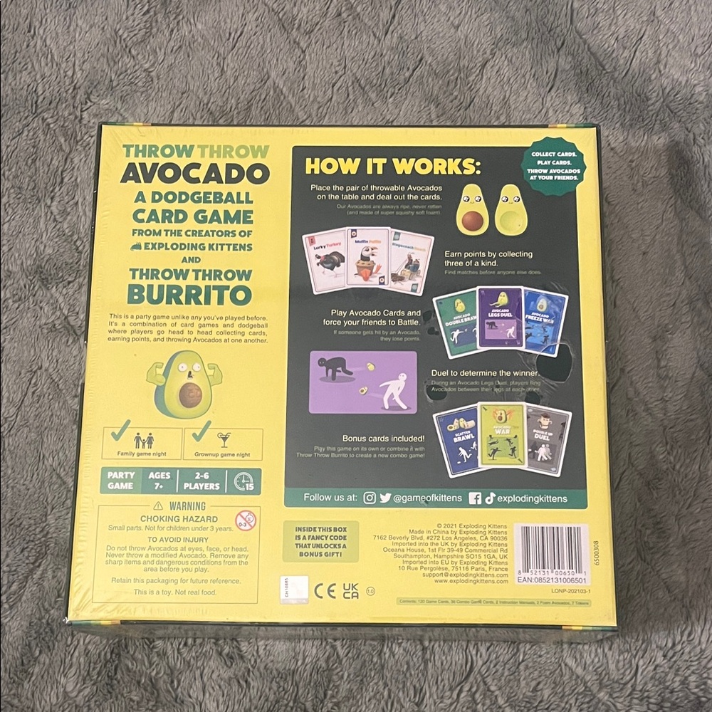 Throw Throw Avocado Kids Game - Yellow Avocado Toss Toy - Picture 6 of 10